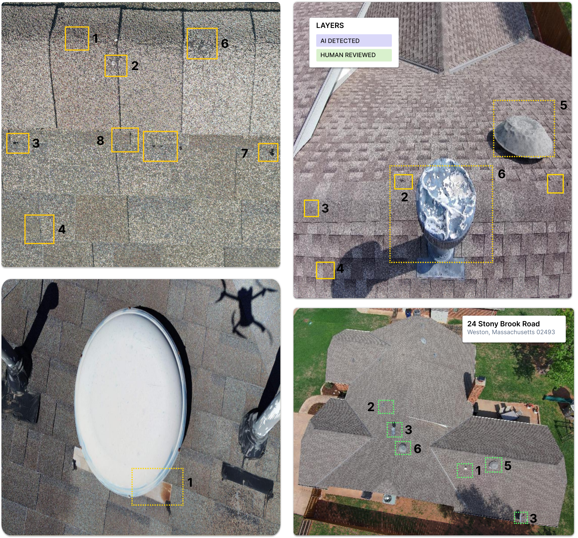 AI damage detection with annotations